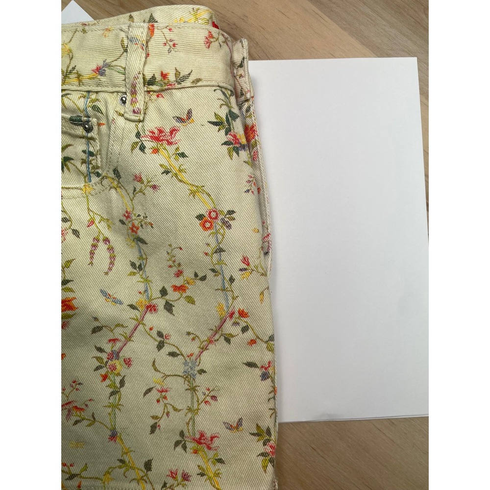 PacSun x The Met Floral Denim Mini Skirt Cream Multi Size 26 NWT - Picture 5 of 7